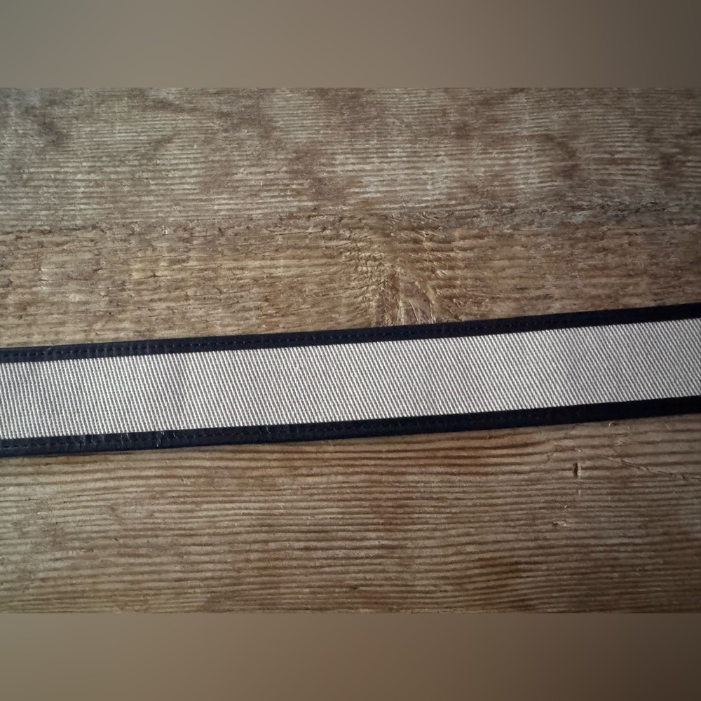 J. Crew Womens Black Leather Natural Twill Insert Corset Waist Belt Size Large - Picture 5 of 10
